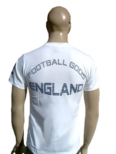 Ticila Herren T-Shirt Football Gods England Fussball WM EM Designer Fan Jersey Tee Trikot weiss L 50/52
