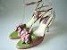 Sandalen Sandaletten Leder, High Heels Rosa-Grün (S27)