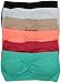 ToBeInStyle Women's 6 Pack Stretchy Seamless Bandeau Tube Bra - Vibrant - OS