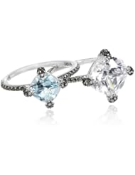 Judith Jack "Aurora" Sterling Silver, Marcasite, Blue Topaz and Cubic-Zirconia Ring, Size 7