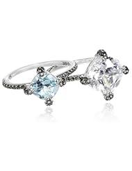 Judith Jack "Aurora" Sterling Silver, Marcasite, Blue Topaz and Cubic-Zirconia Ring, Size 8