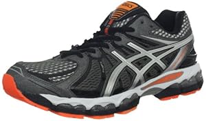 ASICS Men's GEL-Nimbus 15 Running Shoe,Storm/Black/Flash Orange,10 M US