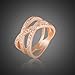 Fashion Plaza Women's Triple Row Cubic Zirconia Crossover Ring R285
