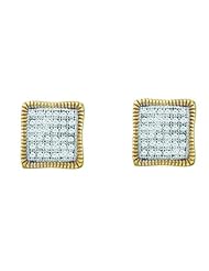 10KT Yellow Gold 0.25 CTW Diamond Micro Pave Earrings