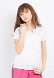 (クローズトラック)CLOTHES TRUCK　ポロシャツ レディース/先染め ボーダー スタンド ジップ ポロ(オフ)