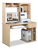 Alegria Student Desk and Hutch - Nexera 5610 (Natural Maple) (58.75H x 47.75W x 23.75D)