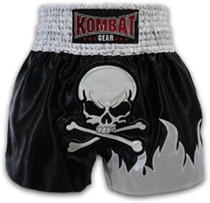 Kombat MMA Muay Thai Boxing Black Satin Boxing Shorts 3708 (XL)