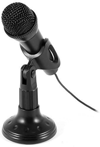AKKR Black 3.5mm Stereo Studio Speech Microphone w Stand Mount for Laptop