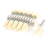 uxcell　フェルトボブ 砥石　3mmシャンク径　 円錐　ウールバフ研磨ビット　12枚入り