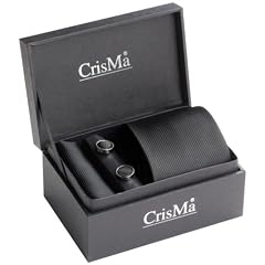 Krawatte Manschettenkn�pfe Seideneinstecktuch Geschenkset mit Koffer Schatulle Geschenkbox - 7029703-schwarz - Material: Seide