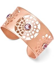 Leslies Sterling Silver and Rose Gold-plated w/ Amethyst Cuff Bangle