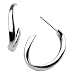 Ladies' Contemporary Oval Hoop Earrings, Sterling Silver, Model 40FXHP, by Kit Heath