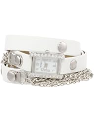 XOXO Womens XO5627  White Band with Chains Accent Double Wrap Watch