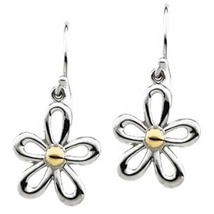 Two Tone Sweet Flower Fashion Earrings