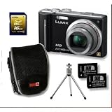LOOKit - Panasonic Lumix DMC-TZ10 schwarz (Kit-10018 besteht aus:Panasonic Lumix DMC-TZ10 schwarz | 1x LOOkit Kameratasche GW-7 mit Zusatzfächer für Speicherkarten und Akkus | 2x LOOKit Markenakku 950mAh | 1x 16GB SDHC Markenspeicherkarte Klasse 6 | 1x Ministativ | 1x Displayschutzfolie