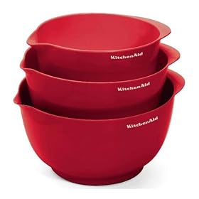 KitchenAid Professional Series Red Mixing Bowls, Set of 3 by KitchenAid