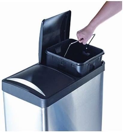 Step N' Sort 16-Gallon 2-Compartment Removable Inner Bins Plastic,MetalTrash and Recycling Bin