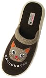Adelheid - Werkstatt des wahren Glücks Naschkatze Filzpantoffel rindenbraun 2KK025 307, Damen Hausschuhe, braun, (rindenbraun 307)