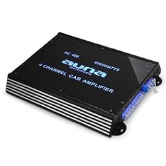Auna 4-Kanal Auto-Endstufe Car Verst�rker 4000W max. (Acrylglas, LED-Lichteffekt) schwarz/silber