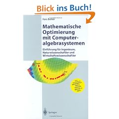 Mathematische Optimierung mit Computeralgebrasystemen: Einf�hrung f�r Ingenieure, Naturwissenschaftler und Wirtschaftswissenschaftler unter Anwendung von Mathematica, Maple, Mathcad, Matlab und Excel