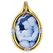 14K Yellow Gold 0.06 Carat Diamond First Born Cameo Pendant