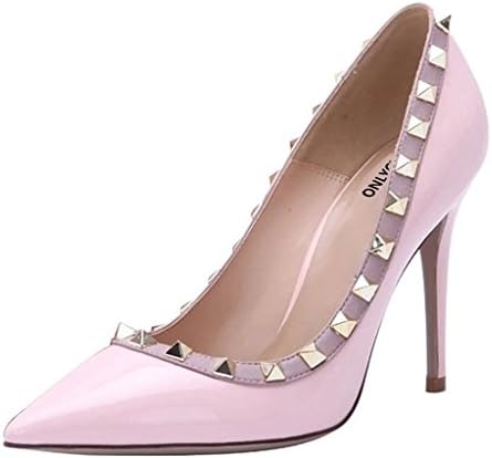 Onlycherry Womens Patent-leather Abigot 10CM high-heel Pumps, Pink-Patent, 8 B(M) US