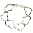 Stainless Steel 316 Heart Charm Bracelet Polished Finish by Bucasi