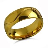 Mens Celtic Grooved Gold Plated Edge Titanium Wedding Band Sizes 8 to 12