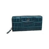 (コーチ)COACH New マディソン エンボスド クロコダイル アコーディオン ジップ アラウンド アンテーク ブラス/ティール 46628 並行輸入品 ABT