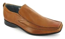 Hush Puppies "Lotherton" Mens Leather Slip On Formal Shoes - Tan