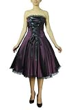Gothic Rockabilly Corset Lace-up Purple Satin Dress 8/S