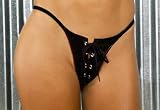EM-L9189, Lace-up Leather G-string ~ Elegant Moments Leather Collection ~ Also in Plus Sizes
