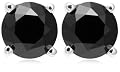 14k White Gold Black Diamond Stud Earrings (1 cttw)