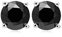 14k White Gold Black Diamond Studs (1 cttw)