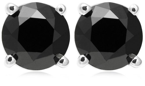 14k Choice of White or Yellow Gold Black Diamond Studs (1 cttw)