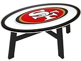 San Francisco 49ers Wood Coffee Table With Glass Cover