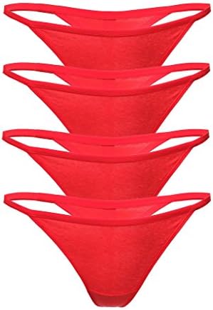 Plain Cotton Thongs in Assorted Red M/L