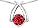 1.50 cttw Genuine Round Lab Created Ruby Pendant - 14kt White Gold