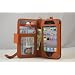 Navor Multipurpose Folio Wallet Leather Case for iPhone 4 in Coffee Brown - Slots Pockets for Cards Driving License Money & SD Card