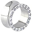 3/4" Surgical Steel Crystalline Jeweled Saddle Plug