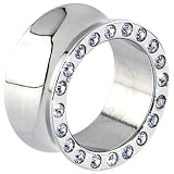 3/4 Inches Surgical Steel Crystalline JEWELED Saddle Plug