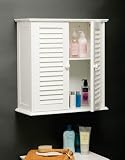 DOUBLE SHUTTER DOOR WHITE BATHROOM WALL CABINET