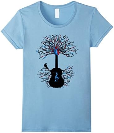 Women's Rhythms of the Heart - Guitar T-shirt Medium Baby Blue