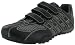GEOX Snake Mens Leather Mesh Velcro Straps Athletic Casual Shoes Sneakers Black/Dark Grey