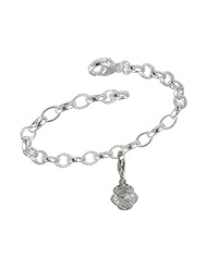 SilberDream Charms Bracelet Set - white globe in 925 Sterling Silver cage and 925 Silverbracelet FCA104