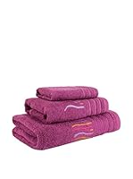 Flor De Algodón Set Toalla 3 Uds. Ramas 450 Gr (Morado)