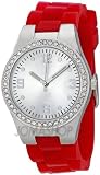 FMD Silver Dial Red Rubber Strap Ladies Watch ZRT8037