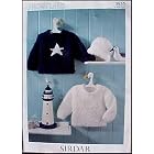 Children Infants Nautical Sweaters and Hat Great Britain by Sirdar