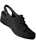 41cBTSJx5tL. SL160  Aris Allen Womens Black Nubuck Leather Rugcutter Wedge Swing Styled Dance Shoes with Raw Leather Sole