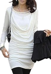 Long Sleeves Cowl Neck Mini Dress 